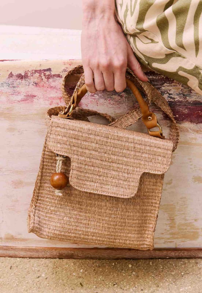 Bolsa Quadradinha Ráfia