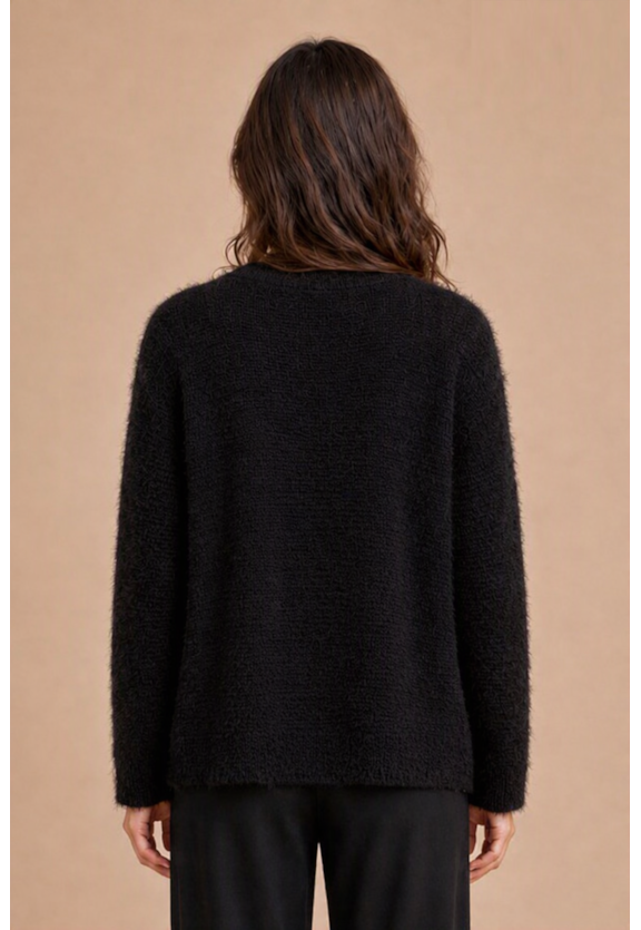 Cacaco Tricot Com Pelinho Vista Traseira