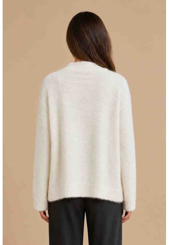 Cacaco Tricot Com Pelinho Vista Traseira