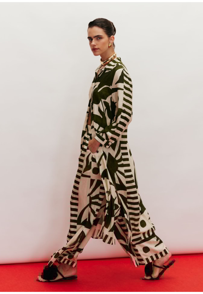 Calça Abertura Lateral Estampada Bossa Nova