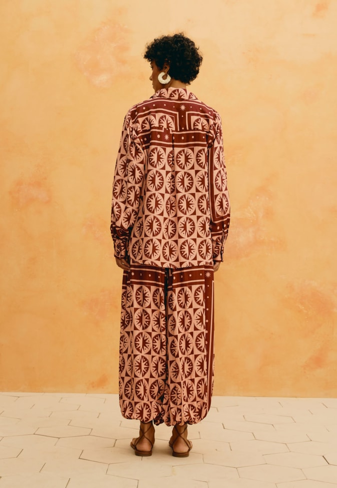Calça Aladdin Estampada Sol Y Sombra