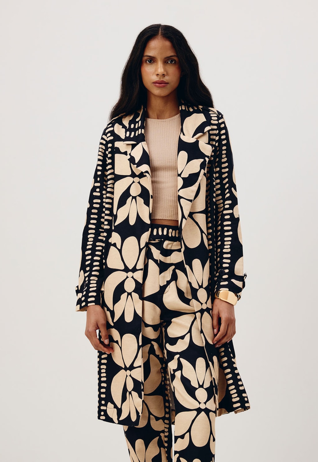 Calça Alfaiataria Martingale Estampada Calle