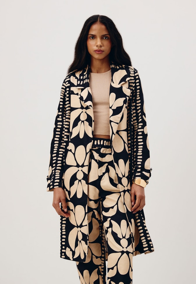 Calça Alfaiataria Martingale Estampada Calle