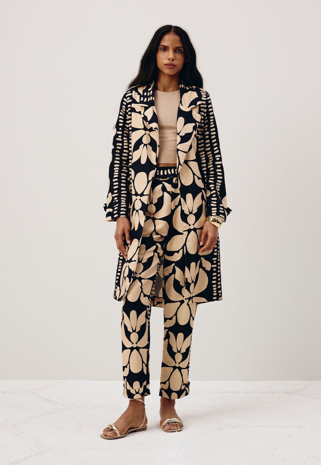 Calça Alfaiataria Martingale Estampada Calle