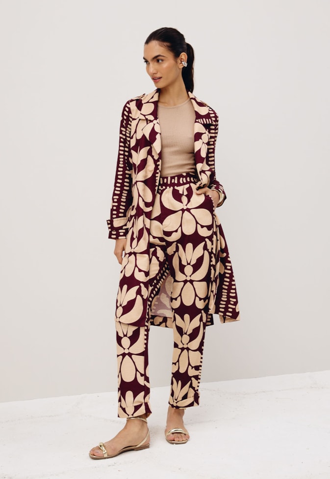 Calça Alfaiataria Martingale Estampada Calle