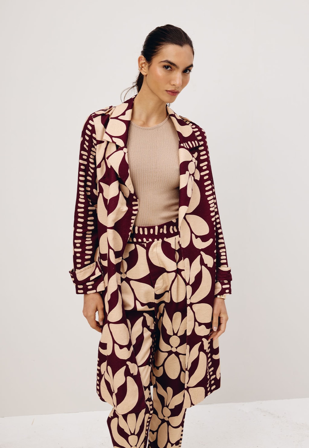 Calça Alfaiataria Martingale Estampada Calle