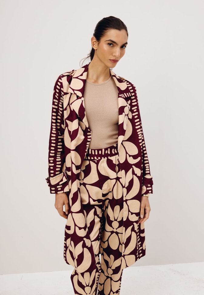 Calça Alfaiataria Martingale Estampada Calle