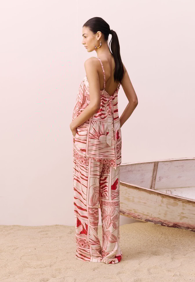 Calça Ampla Estampada Santarém