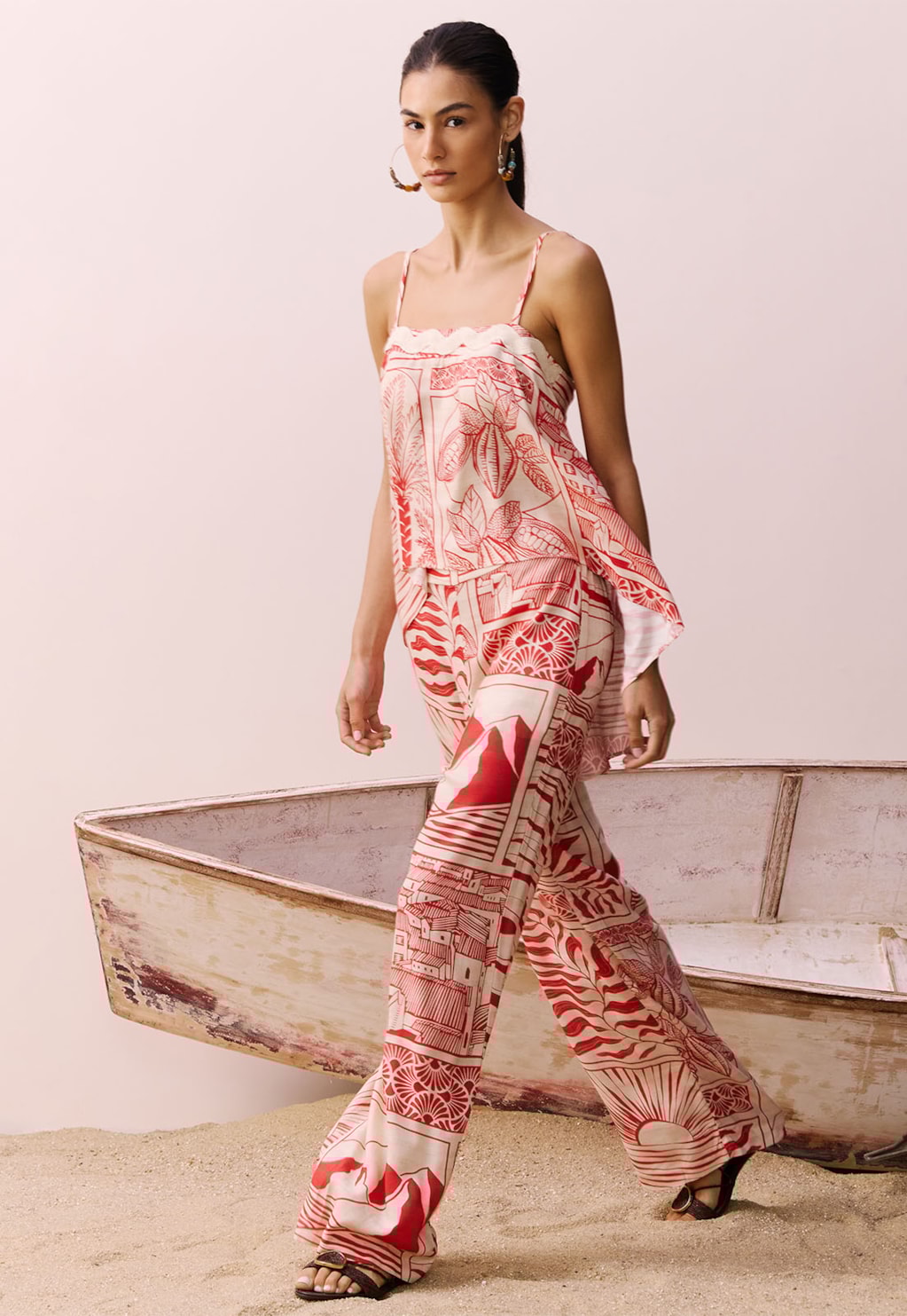 Calça Ampla Estampada Santarém