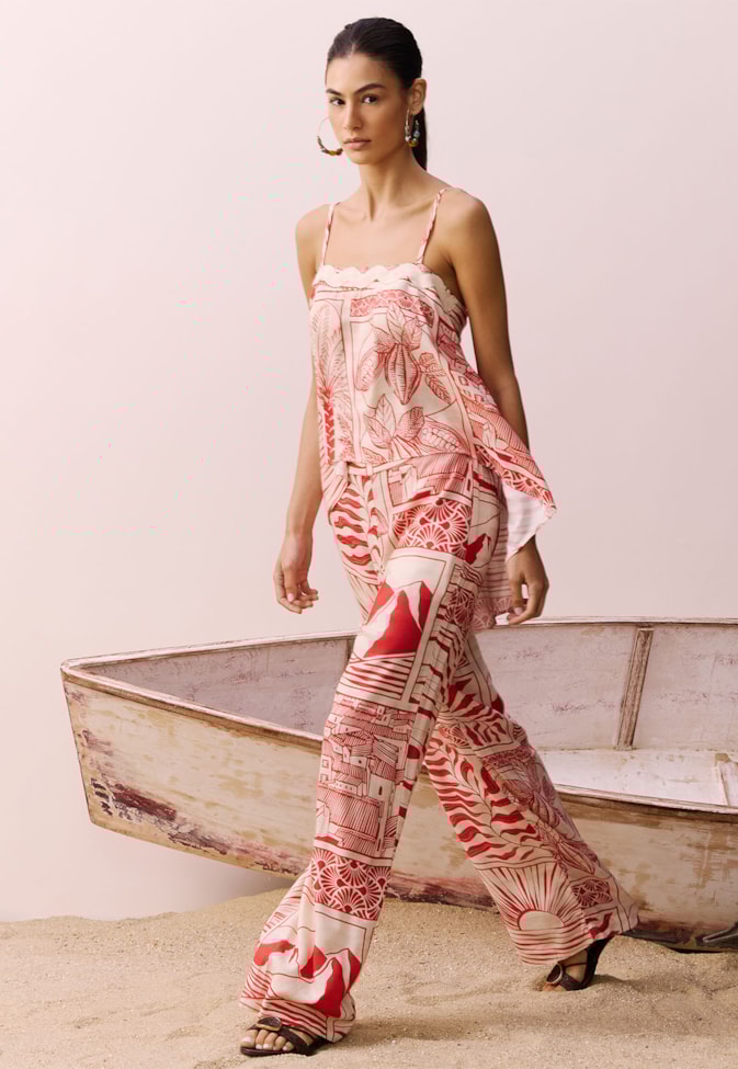 Calça Ampla Estampada Santarém