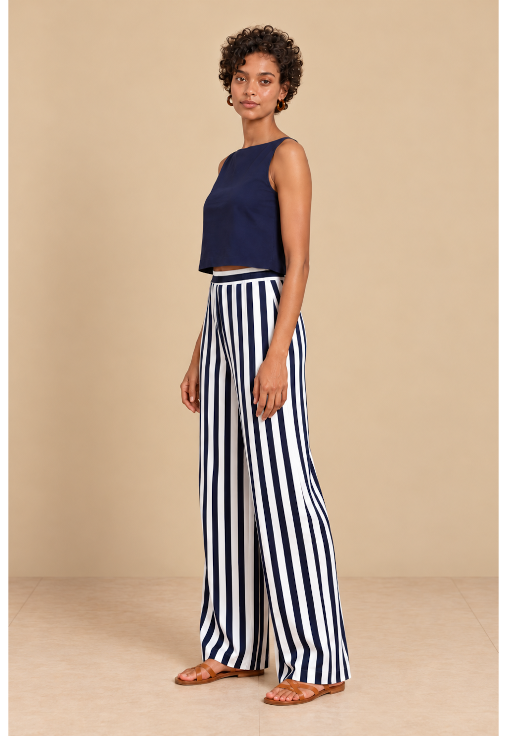 Calça Ampla Listras