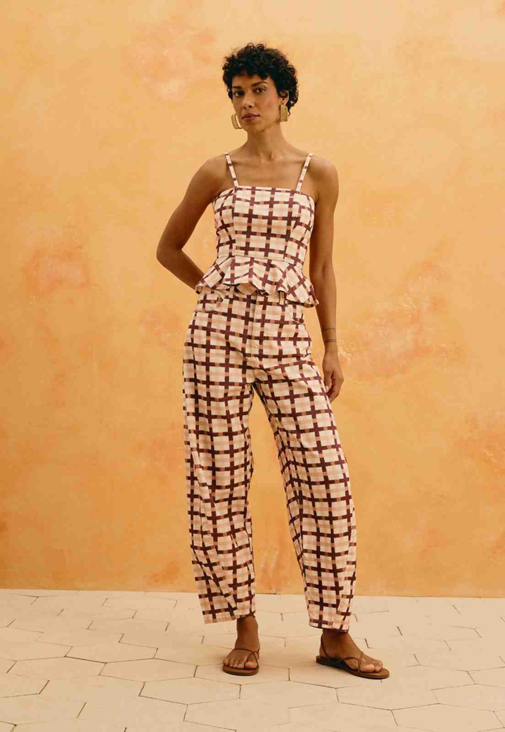 Calça Barrel Sarja Estampada Mitú