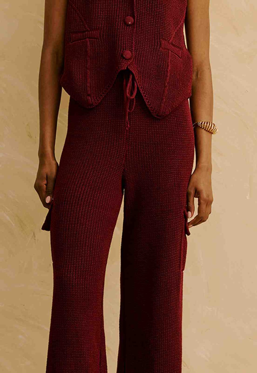 Calça Cargo em Tricot