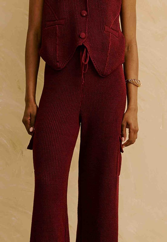 Calça Cargo em Tricot Vista Traseira