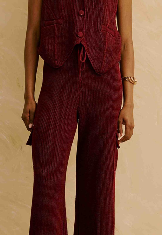 Calça Cargo em Tricot