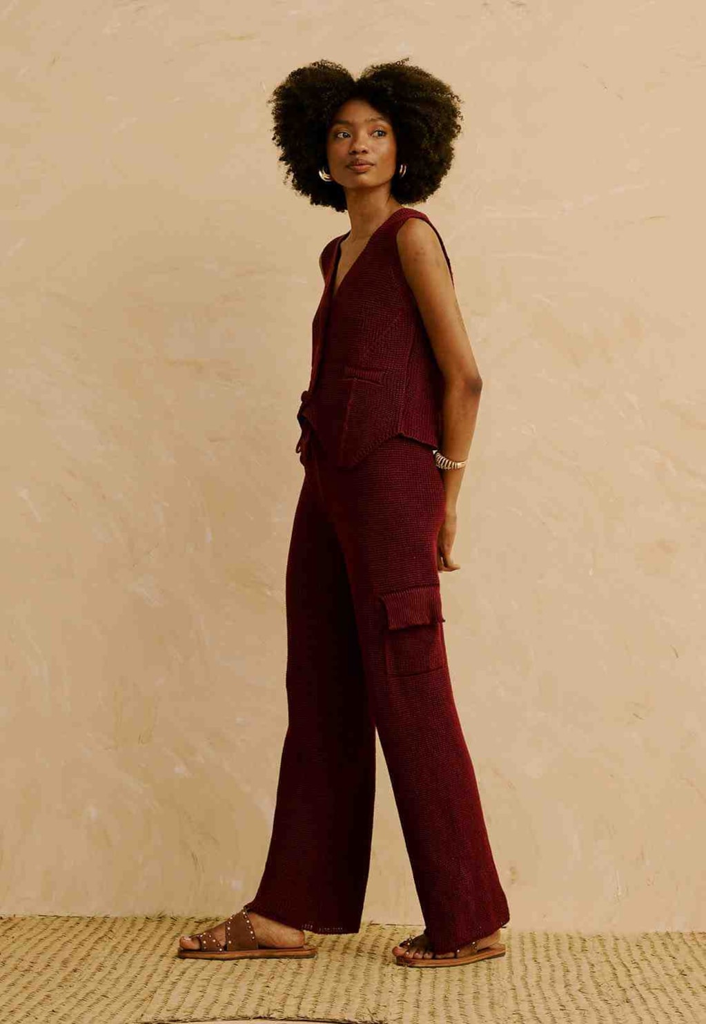 Calça Cargo em Tricot
