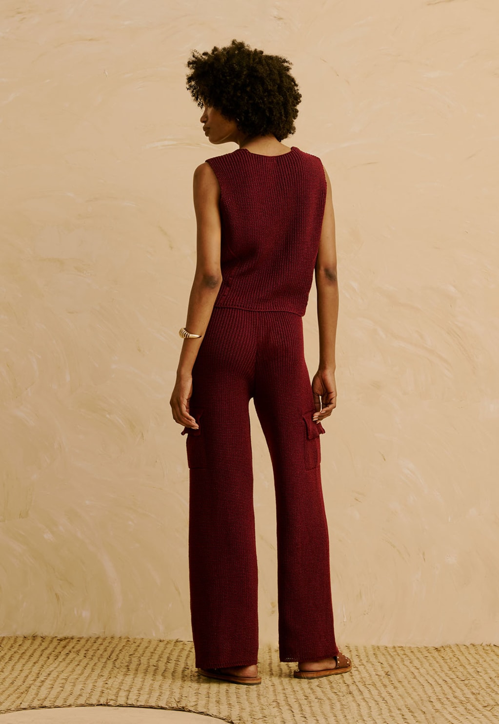 Calça Cargo em Tricot