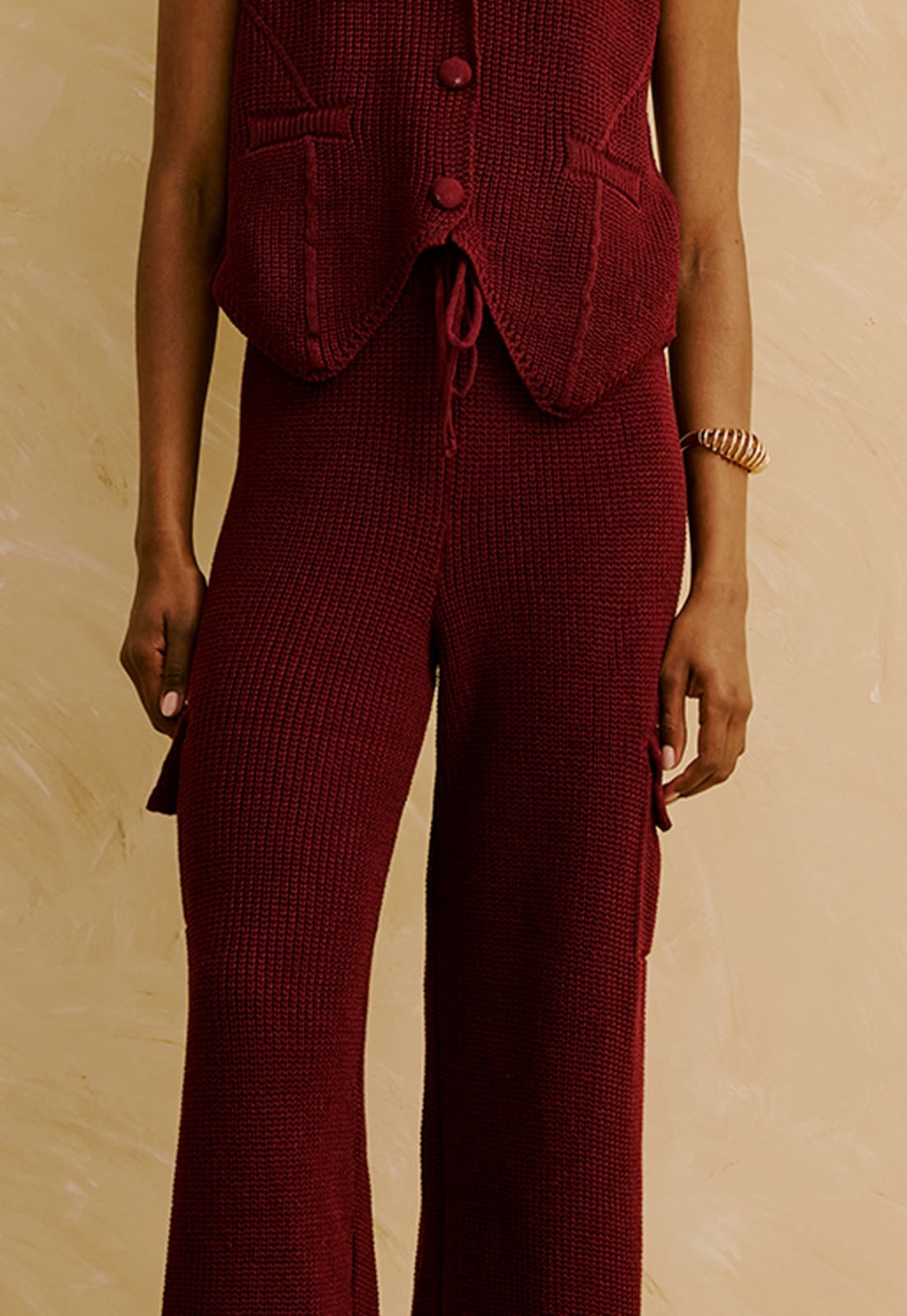 Calça Cargo em Tricot