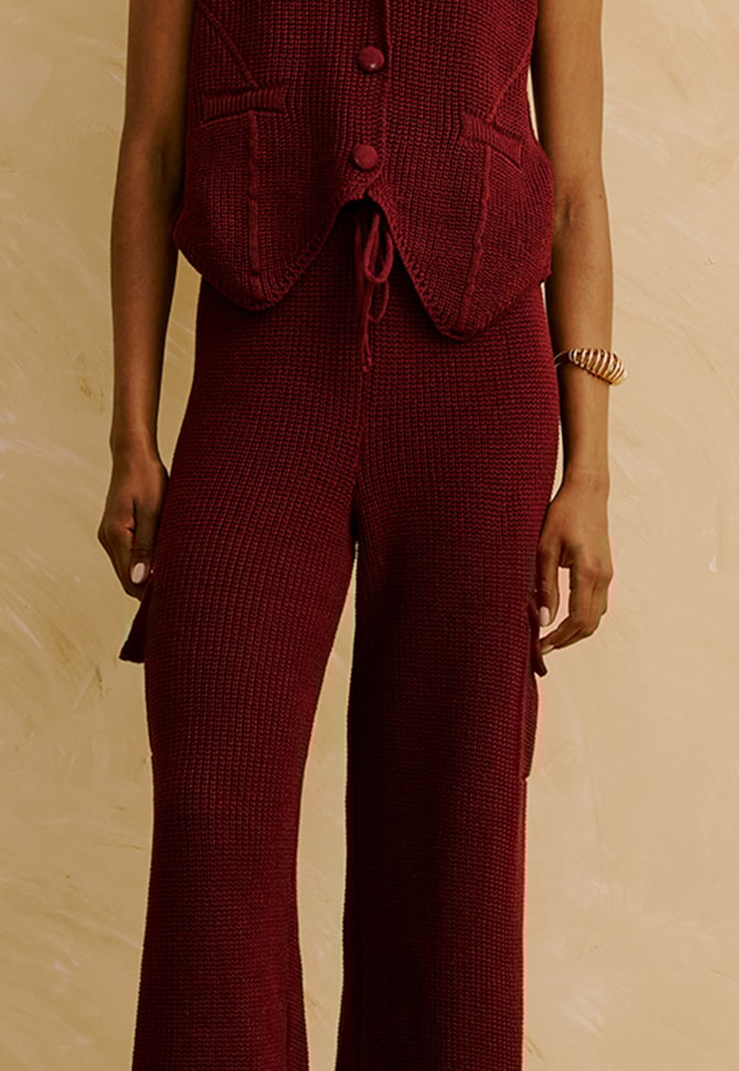 Calça Cargo em Tricot