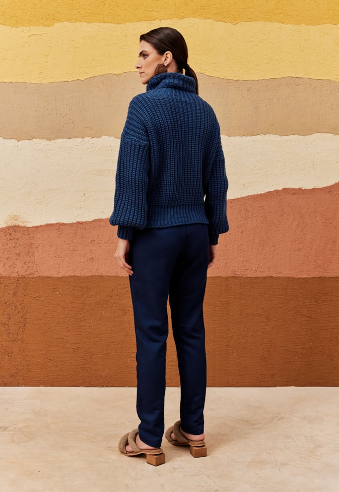 Calça Cenoura Bainha Dobrada