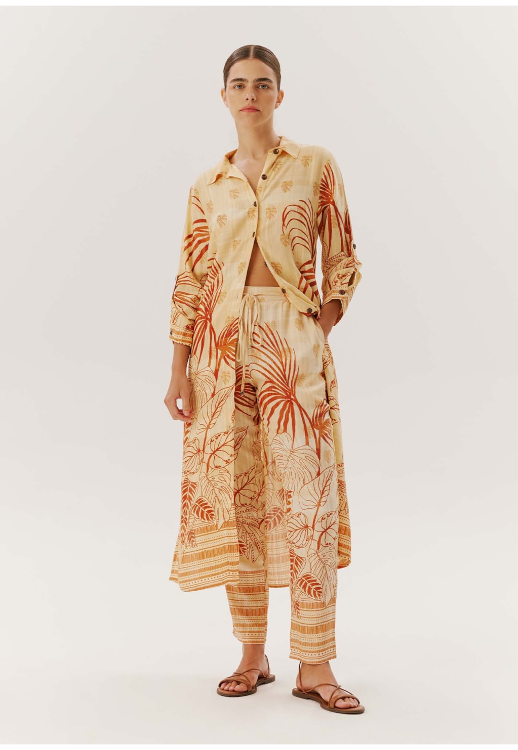 Calça Cenoura com Elástico Estampada La Serena