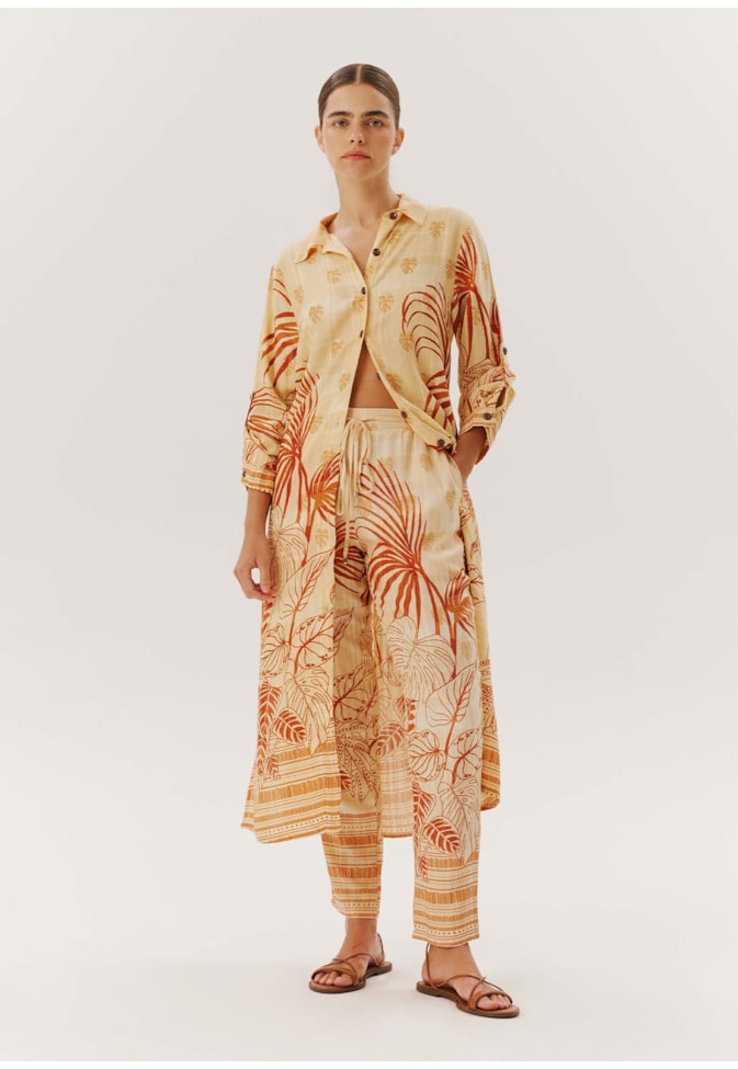 Calça Cenoura com Elástico Estampada La Serena