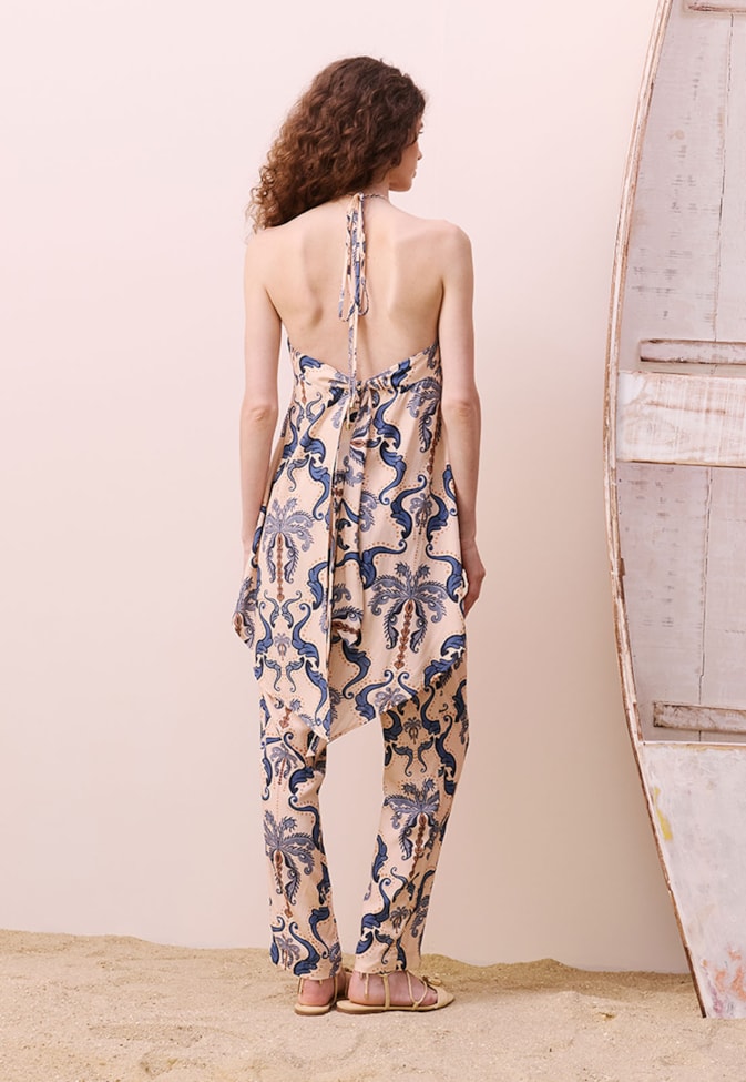 Calça Cenoura Estampada Baldosas