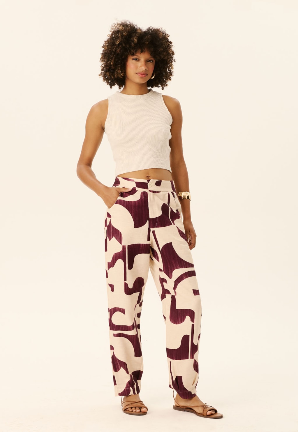 Calça Cenoura Estampada Puente Del Inca