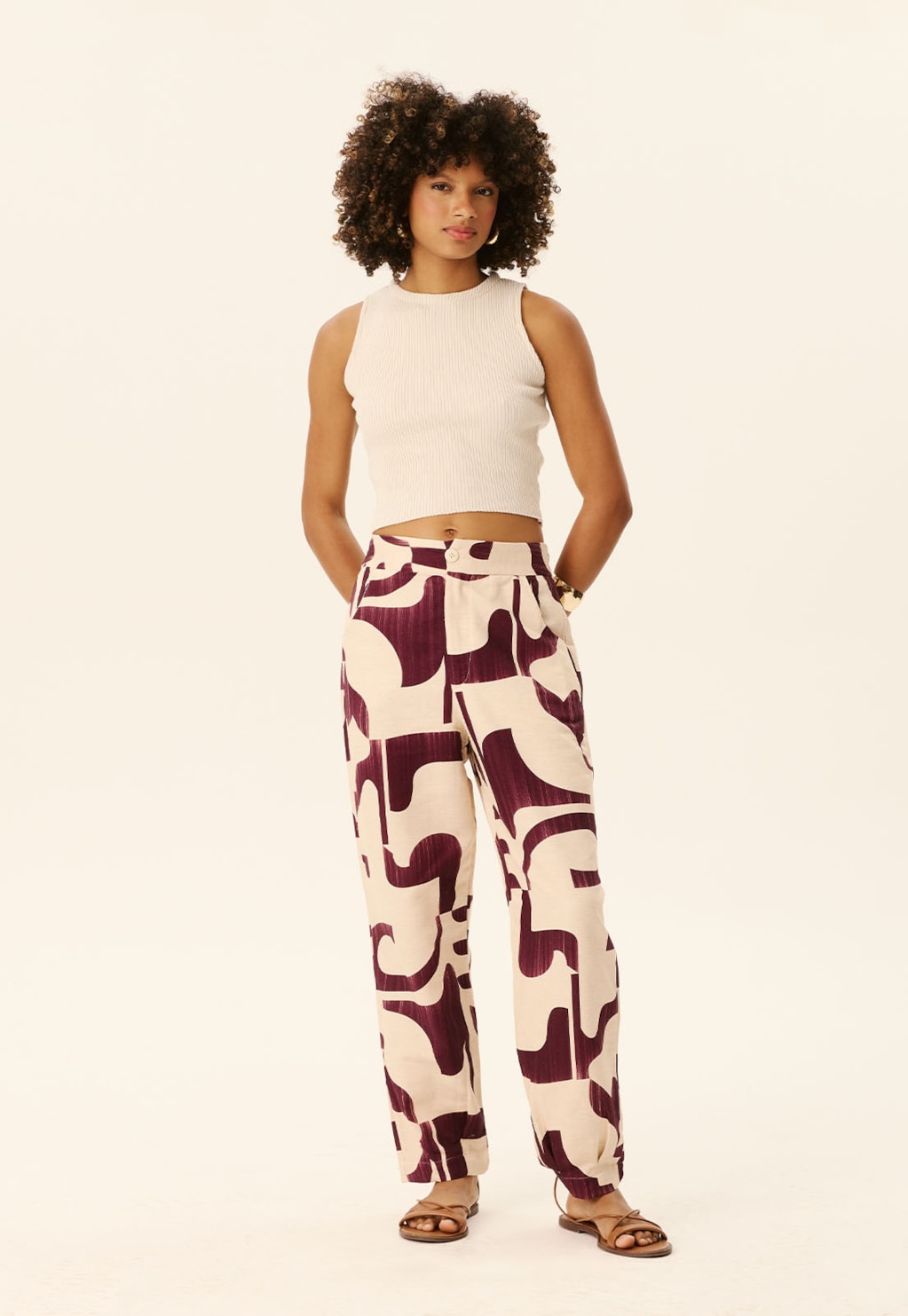 Calça Cenoura Estampada Puente Del Inca