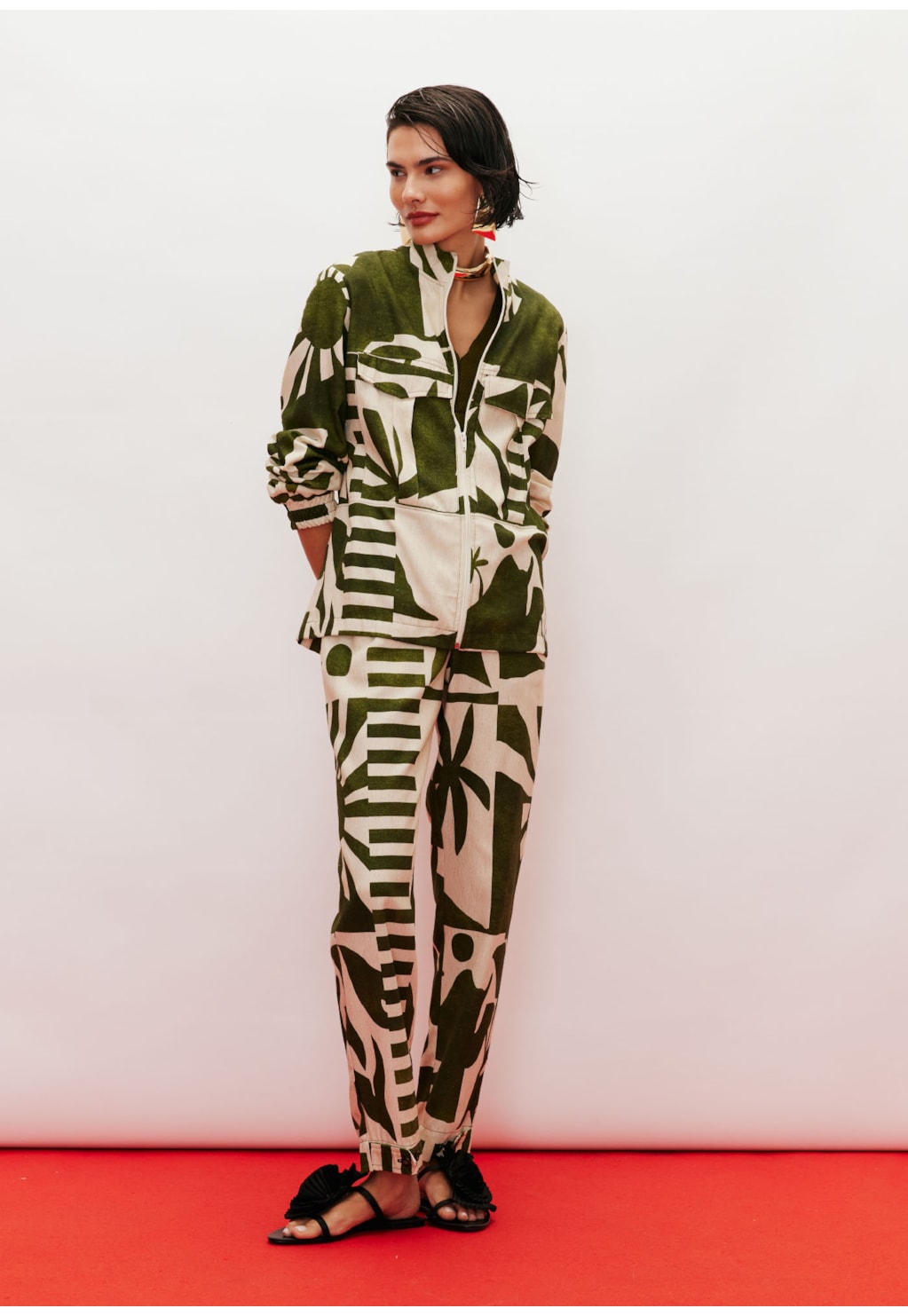 Calça Cintura Média Estampada Bossa Nova