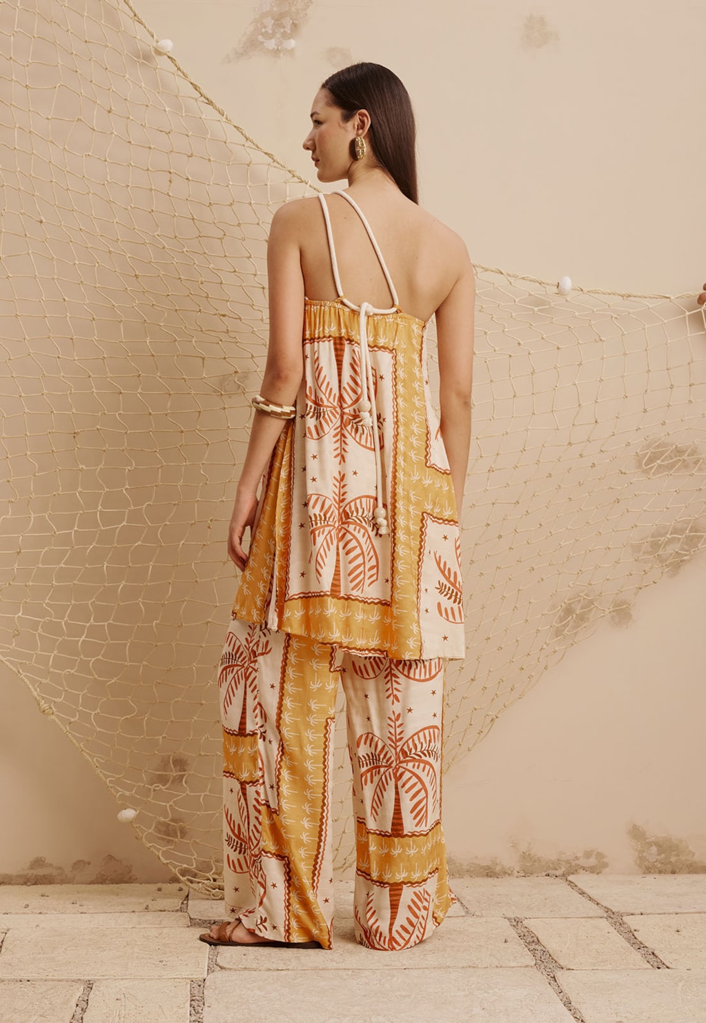 Calça Cós com Elástico Estampada Copaiba