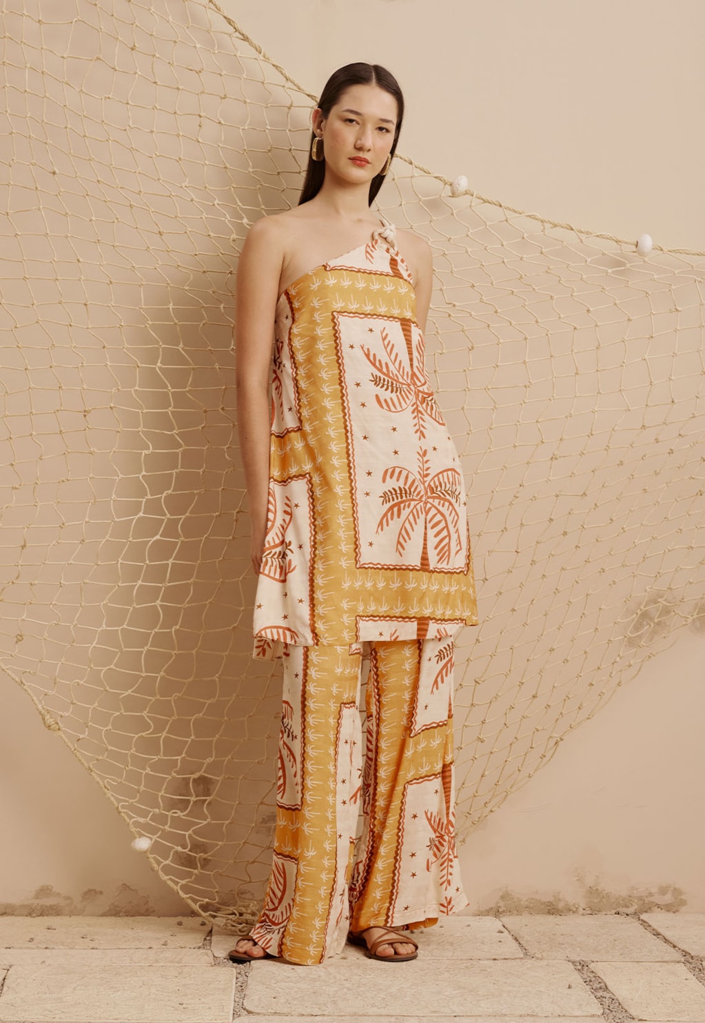 Calça Cós com Elástico Estampada Copaiba