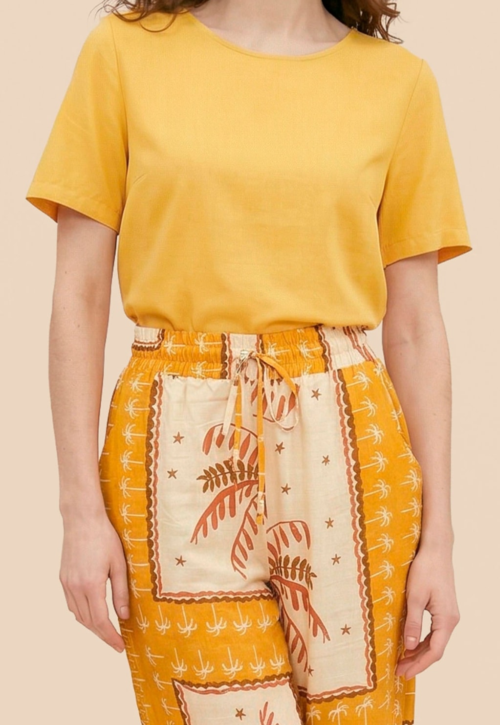 Calça Cós com Elástico Estampada Copaiba