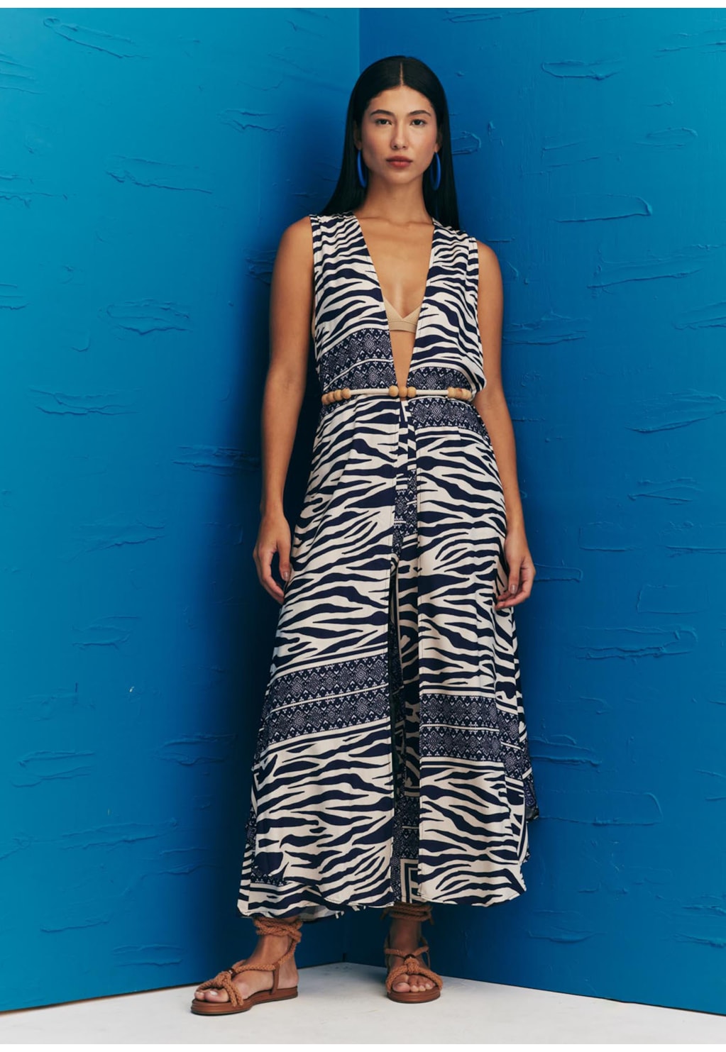 Calça Cropped Flare Estampada Las Cebras