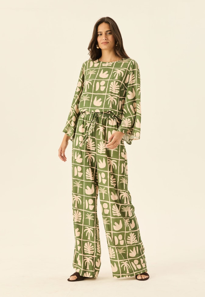 Calça Eslástico Cós Estampada Ybyra