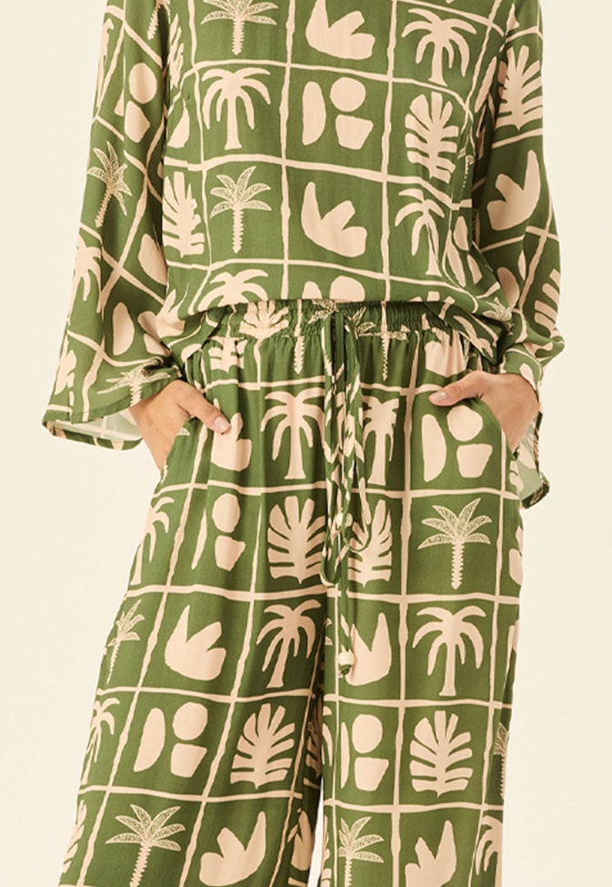 Calça Eslástico Cós Estampada Ybyra