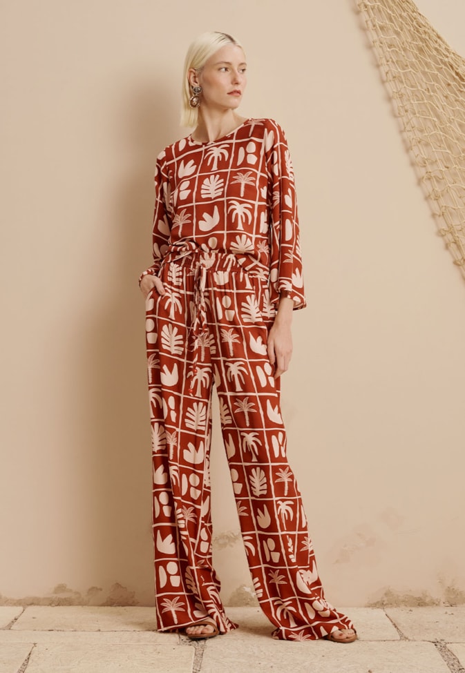 Calça Eslástico Cós Estampada Ybyra