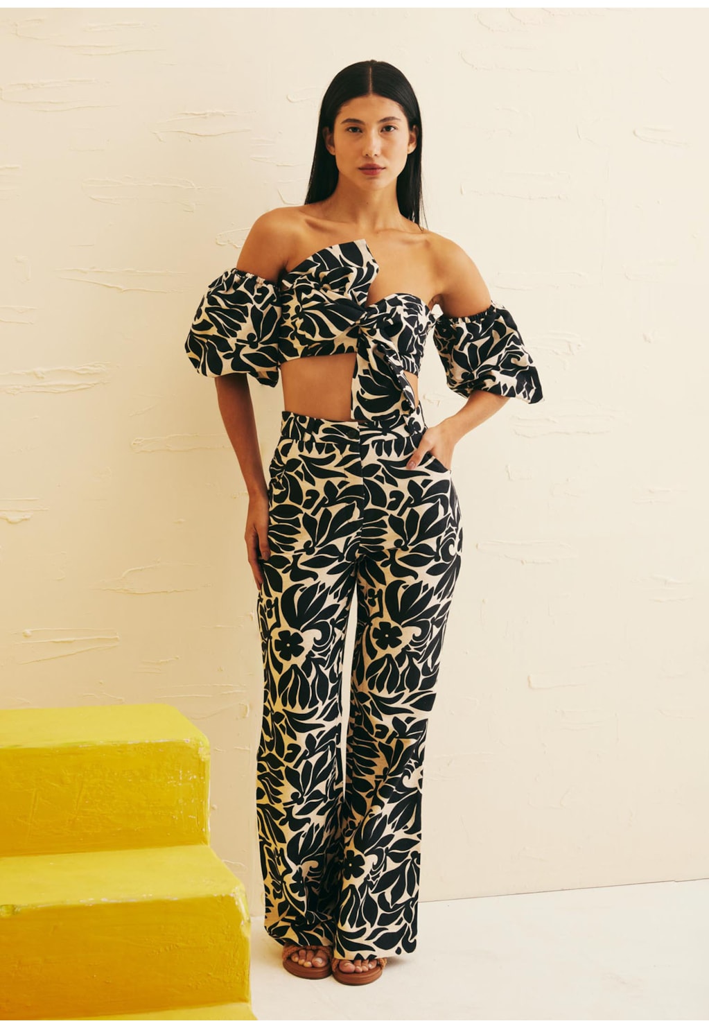 Calça Flare Estampada Cayo Coral