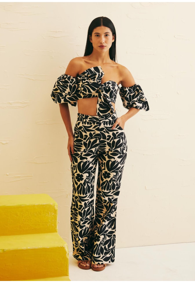 Calça Flare Estampada Cayo Coral