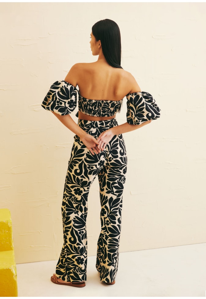 Calça Flare Estampada Cayo Coral