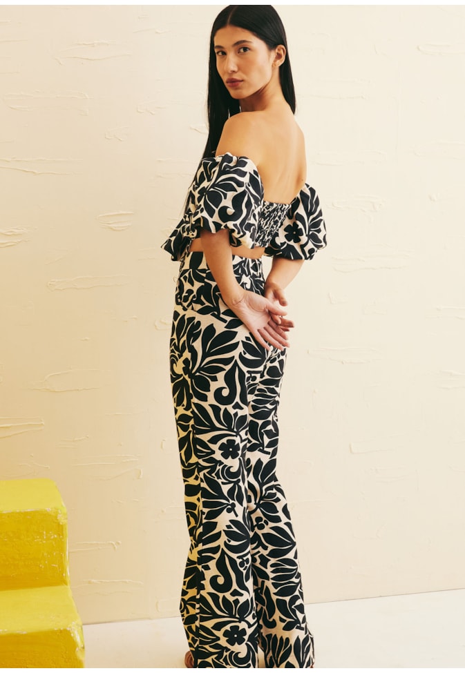 Calça Flare Estampada Cayo Coral