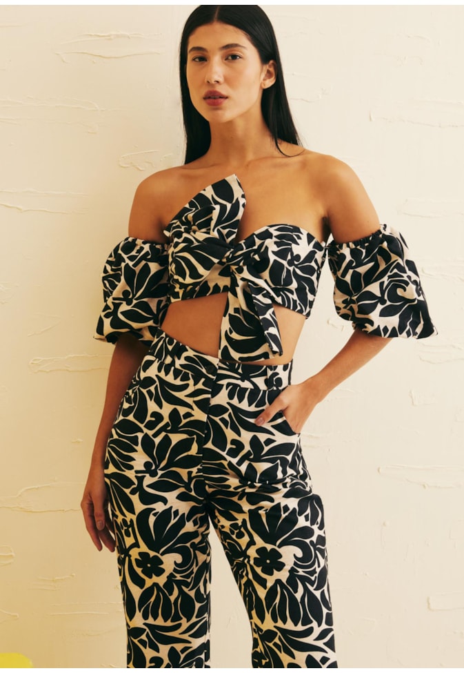 Calça Flare Estampada Cayo Coral