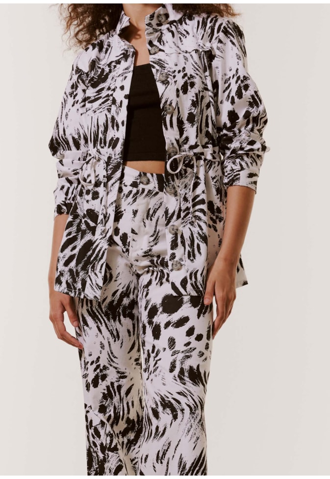 Calça Flare Estampada Leopardo