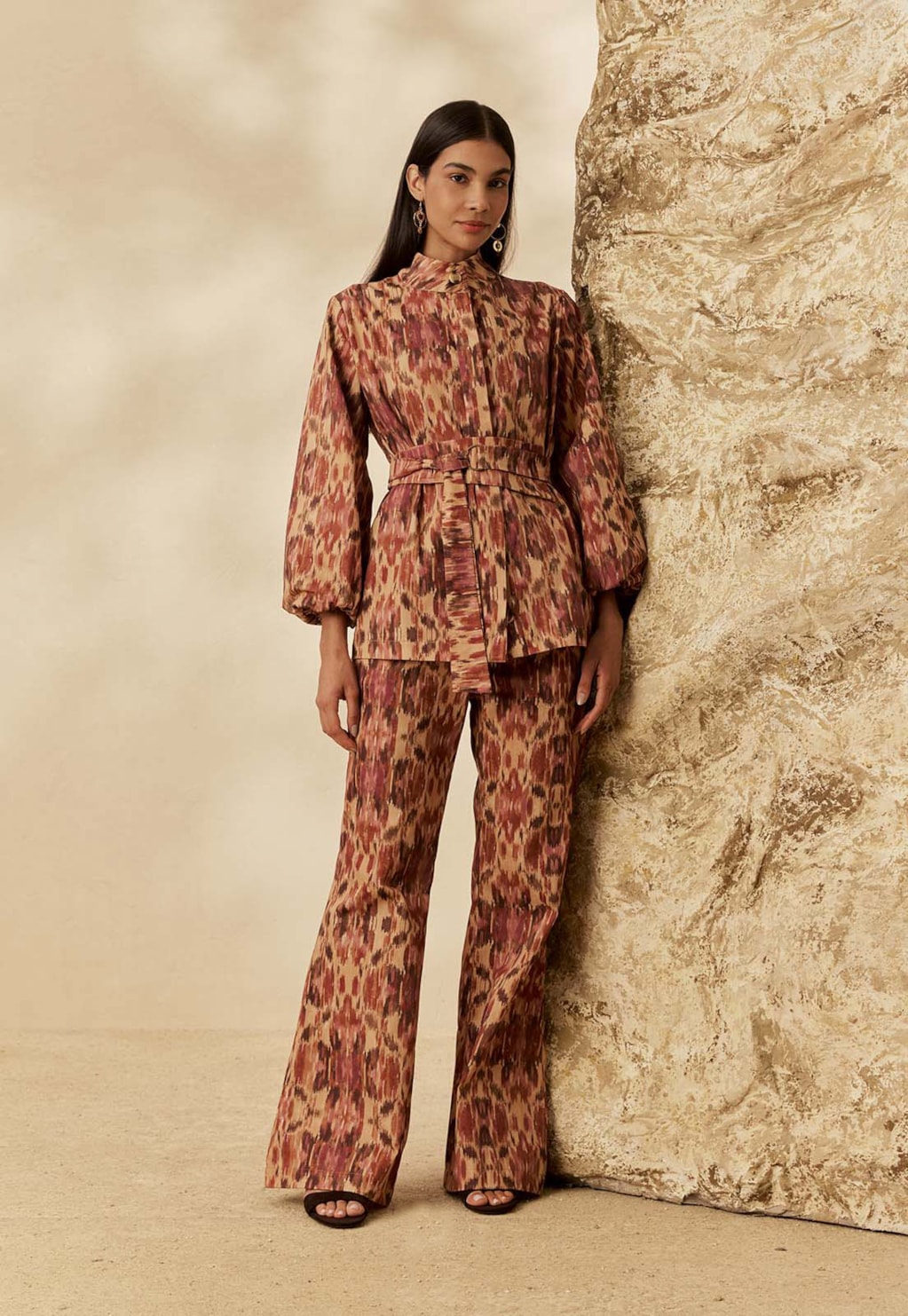 Calça Flare Estampada Niebla