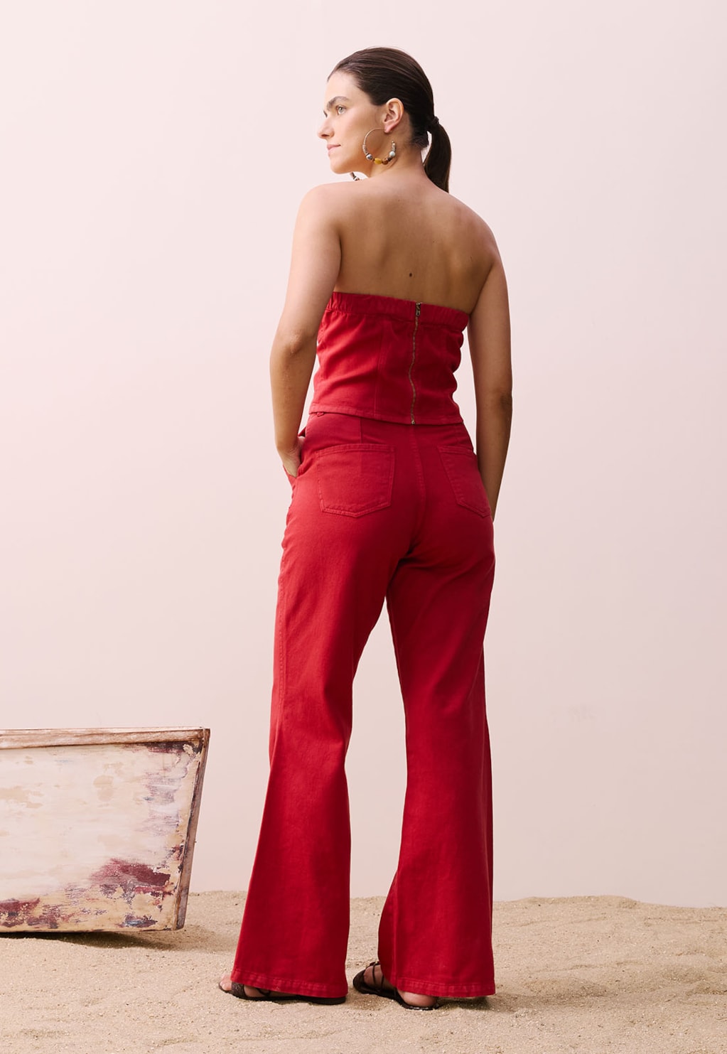 Calça Flare Sarja Lisa