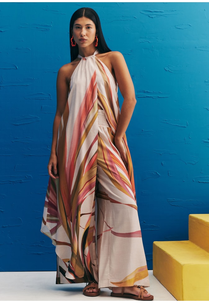 Calça Pala Lastex Estampada Belize