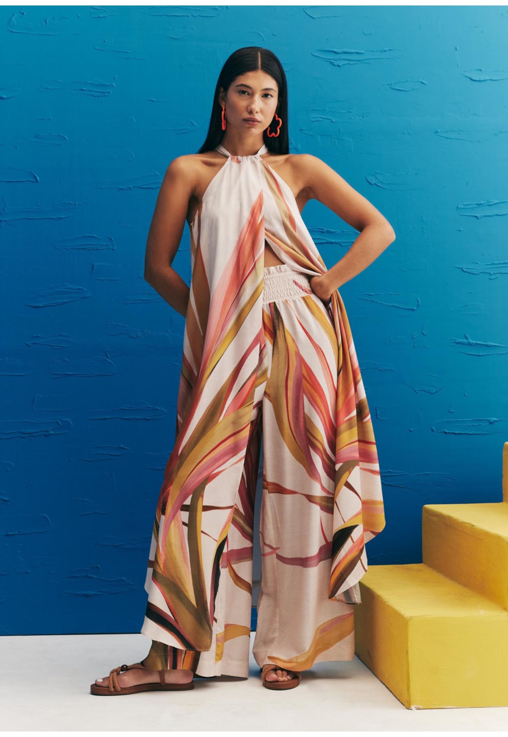 Calça Pala Lastex Estampada Belize