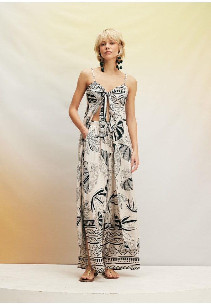 Calça Pantalona Amarração Frente