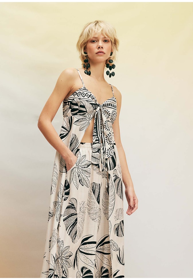 Calça Pantalona Amarração Frente