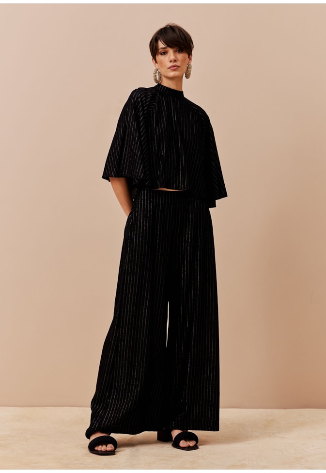 Calça Pantalona Ampla Cós